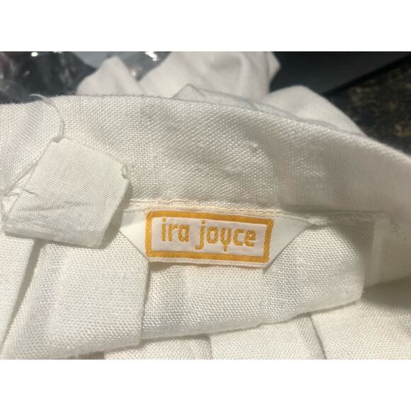 Vintage Ira Joyce white, mid length pleated semi circle skirt women's size 9/10 - Picture 4 of 4